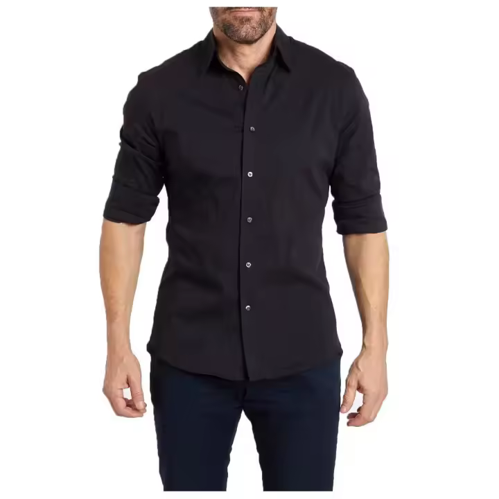 Camisas de talla grande para hombre, camisas informales con botones y cremallera, camisas de lino de playa de manga larga - 1