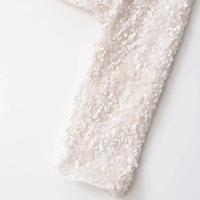 Chaqueta Cropped de Lentejuelas para Mujer Cuello Redondo, Manga Larga, Abrigo de Moda Chic con Lazo - details 9