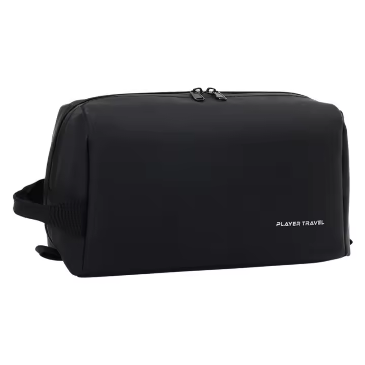 Neceser impermeable para hombre, bolsa de aseo de PU de mano de gran capacidad, bolsa de maquillaje ligera con separación de ropa seca y húmeda, para mujer y hombre - 1