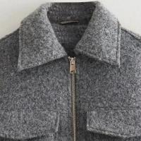 Chaqueta Corta de Tweed para Mujer Abrigo de Temporada de Otoño-Invierno con Cremallera - details 3