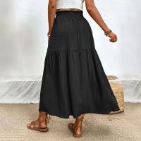 Nueva falda de mujer, falda Midi bohemia a la moda, cintura alta, falda lisa con volantes, faldas informales con abertura lateral para la playa, falda de 3 colores - details 3
