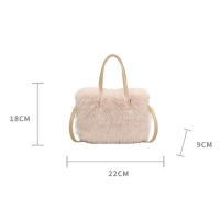 Bolso de mano de piel sintética para mujer, bolso de hombro cruzado suave, diseño de lujo, de felpa, de invierno - details 28