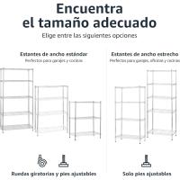 Unidad de Almacenamiento Estrecha de 5 Baldos con Estantes Ajustables en Altura y Patas - details 5