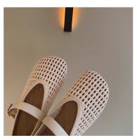 Sandalias Romanas con Talón de Una Palabra Tejido Zapatos Planos de Cabeza Redonda para Mujer 2025 - details 3