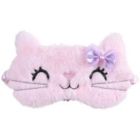 Lindo gato suave dormir cubierta de ojos máscara Animal tela de felpa venda para los ojos relajarse niñas señora para viajar en casa cuidado de los ojos - details 0