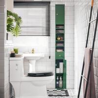 Mueble de Baño Alto Armario de Pilar con 5 Estantes Abiertos 2 Puertas y 1 Cajón - details 101