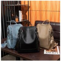 Mochila De piel auténtica para mujer, bolso de viaje de alta calidad, informal, de hombro, 2023 - details 1