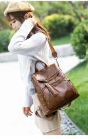 Mochila antirrobo de cuero vintage suave para mujer, mochila de trabajo de gran capacidad, bolso de hombro informal para mujer - details 11