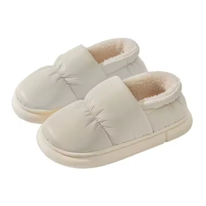 Comwarm-Zapatillas de invierno para mujer, pantuflas cálidas de algodón de felpa, antideslizantes para interiores, suela gruesa, zapatos peludos para parejas, novedad de 2022 - 1