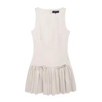 Vestido corto sin mangas de primavera con decoración de lazo de cinco colores en estilo europeo y americano - details 23