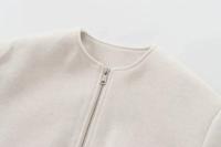 Chaqueta Bomber Suave de Moda para Mujer Otoño-Invierno 2024 Cuello Redondo Retro Manga Larga Chaqueta Elástica con Cremallera - details 9