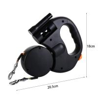 Con luces, correa doble para caminar para perros, cuerda de rotación retráctil doble de plástico ajustable, reflectante de nailon - details 4