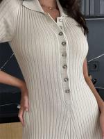 TARUXY-Vestidos largos ajustados de punto para mujer, vestidos largos informales holgados de cintura alta con temperamento elegante para otoño - details 13