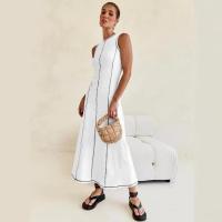 Sentido Del Diseño Vestido Largo De Punto para Mujer, Cuello Redondo Sin Mangas, Retro, Europeo Y Americano, línea A, Francés - details 5