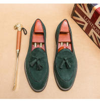 Mocasines de gamuza de gran tamaño, versión coreana de zapatos de cuero de traje de color sólido a la moda. - details 10