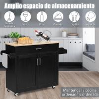 Carrito de Cocina Carro de Servicio Comedor con Ruedas,Toallero,Cajón, Puerta y Estantes Gabinete Mueble de Cocina (blanco) - details 25
