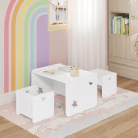 Mesa Blanca Infantil con Sillas para Guardería, Sala de Juegos, Jardín de Infancia, Blanco - details 4