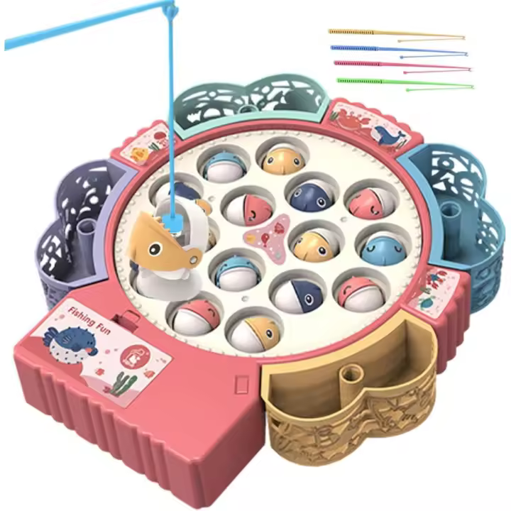 Juego de Pesca Giratorio para niños, Juguete de educación temprana, música eléctrica - 1