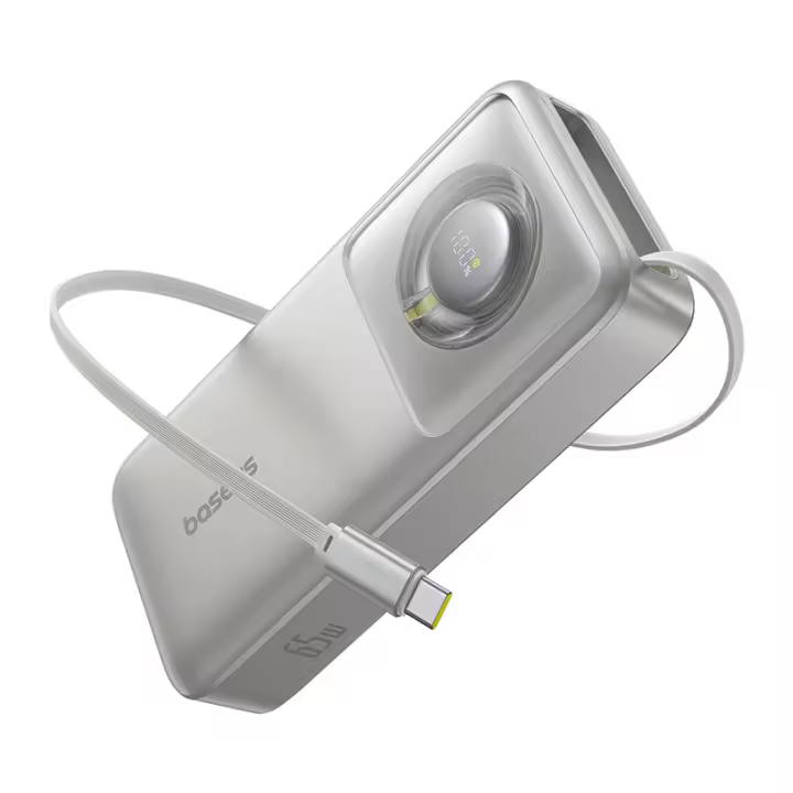 Baseus 65W Power Bank Carga Rápida, Batería Retráctil Tipo-C Incluida, Batería Li-Ion de 20000mah para Laptops y Teléfonos iPhone Electrónica de Calidad - 1