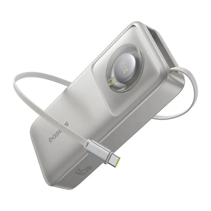 Baseus 65W Power Bank Carga Rápida, Batería Retráctil Tipo-C Incluida, Batería Li-Ion de 20000mah para Laptops y Teléfonos iPhone Electrónica de Calidad - 1