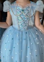 Vestido de princesa de lentejuelas de verano para niños, disfraz con estampado azul, vestido elegante de Reina de la nieve para niñas, regalo de cumpleaños para niños - details 11