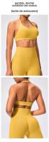 Sujetador deportivo de estilo europeo y americano con cuello halter, alta elasticidad, nylon mate, gran espalda abierta, top de yoga para mujeres - details 7