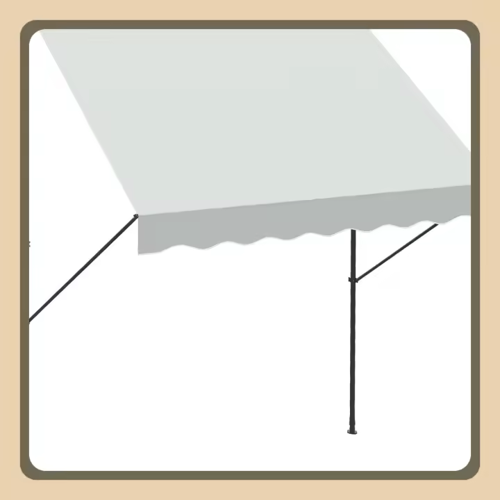 Toldo Manual Retráctil Toldo para Balcón con Altura Ajustable Manivela y Protección Solar para Terraza Jardín Crema - 1