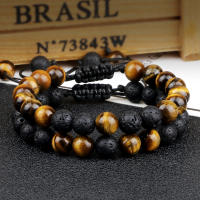 Pulsera de Piedra de Malaquita Verde Natural Encanto de Abalorios de Lava para Hombres y Mujeres - details 10