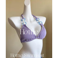 Conjuntos de bikini para mujer Traje de baño de dos piezas con cuello halter Traje de baño acanalado de corte alto con tanga lateral Traje de baño sexy acolchado - details 8