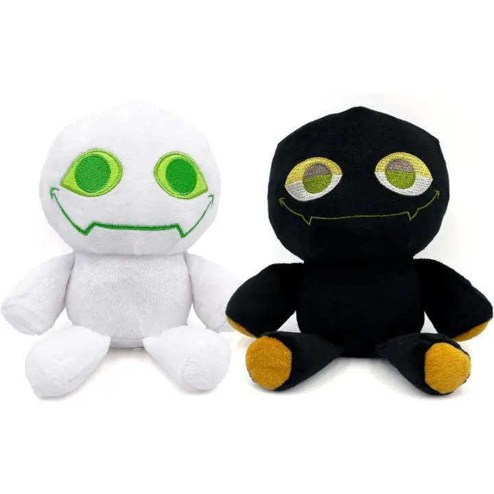 Juguete de peluche Slap Battles Bob, muñeca Uzi suave y peluda, regalo de anime para fanáticos, perfecto para cumpleaños, blanco y negro, 2 piezas (blanco y negro) - 1