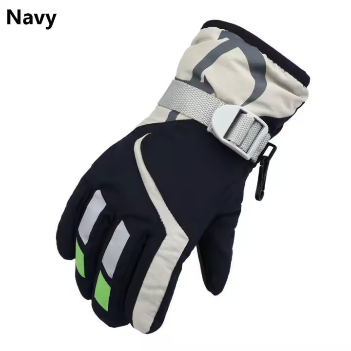 Guantes de esquí de manga larga para niños, manoplas gruesas, cálidas, impermeables, para montañismo, nieve y Snowboard, 1 par - 1