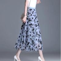 Falda de tul coreana para mujer, Falda Midi holgada con gancho Floral, elegante e informal, combina con todo, novedad de verano - details 10