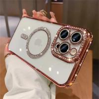 Funda Transparente de Diamante para iPhone Carga Inalámbrica Magnética Accesorios de Electrónica - details 3