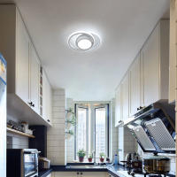 Goeco-Lámpara de Techo LED Blanca Redonda de Aluminio, 32W, 27x22x6 CM, Luz Blanca 6500K, Ideal para Pasillo Cocina - details 7