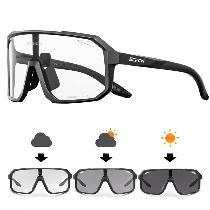 Nuevo estilo fotocromático deporte ciclismo gafas bicicleta gafas montaña bicicleta ciclismo gafas UV400 MTB pulido carretera gafas de sol - 1