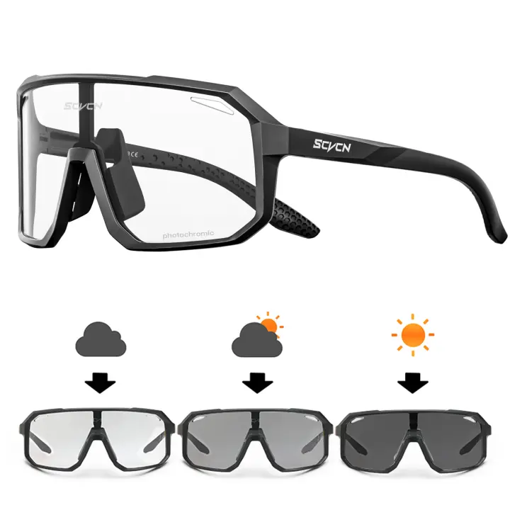 Nuevo estilo fotocromático deporte ciclismo gafas bicicleta gafas montaña bicicleta ciclismo gafas UV400 MTB pulido carretera gafas de sol - 1