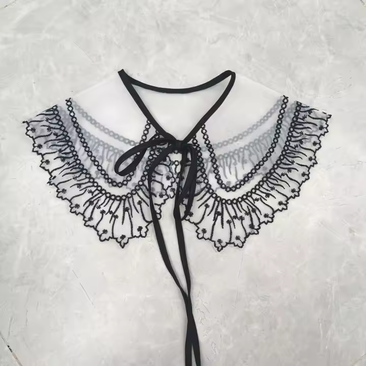 Camisa de cuello falso, blusa, cuello falso bordado, bufanda de hombro, chal, decoración, solapa de encaje, cuello desmontable - 1