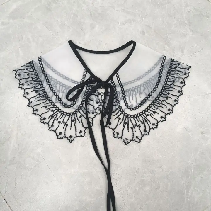 Camisa de cuello falso, blusa, cuello falso bordado, bufanda de hombro, chal, decoración, solapa de encaje, cuello desmontable - 1