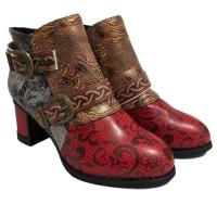 Botas martin vintage para mujer, botas cortas estampadas informales, zapatos para mujer - details 1