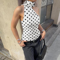 BUNO-Camisola de gasa para mujer, Top corto de leopardo Y2k, moda de verano, ropa de calle, camiseta sin mangas, Tops sexis sin mangas para mujer, chaleco con hombros descubiertos - details 9