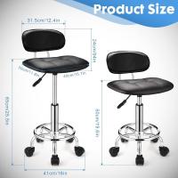 Taburete Giratorio Cuadrado con Resalto Ajustable Negro Ottomanas - details 2