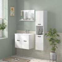 Muebles Lavabo y Espejo Columna Conjunto Muebles Pared 3 Piezas Estilo Morno Blanco - details 1