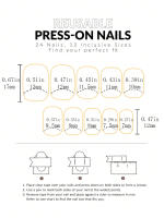 ARTAUG 24PCS Uñas Postizas De Presión Cuadradas Medianas Y Brillo Negro Con Polvo Uñas De Color Caramelo Para Verano Adornos Para Uñas - details 35