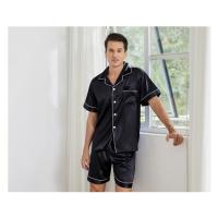 Traje de casa con solapa para hombre en verano, pijama delgado, ropa de casa holgada para hombre y talla grande - details 24