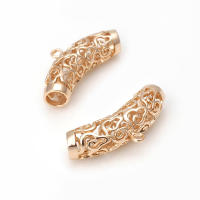Colgantes de tubo curvado de nube de latón, Color oro de 18K de alta calidad, conector de pulsera, suministros para fabricación de joyas, accesorios Diy - details 9