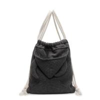 Mochila sencilla con capucha de cuerno de buey, bolso escolar de gran capacidad con diseño de capucha de estilo coreano, bolso con cordón y cremallera de Color sólido para compras - details 17