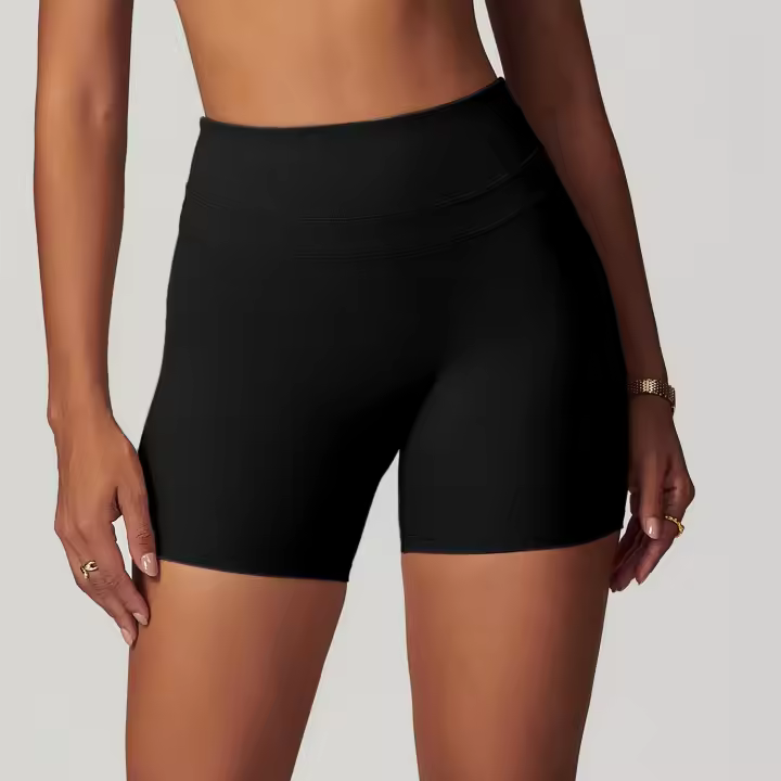 Pantalones Cortos de Yoga de Cintura Alta Nylon Transpirable y Secado Rápido - 1