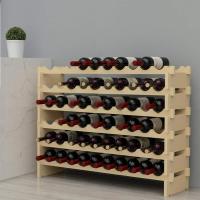 Botellero de madera para 60 botellas de vino con 6 niveles, soporte para botellero, estante de vino para estantería de presentación de cocina y bar, BHEU-BY-WS002 - details 0
