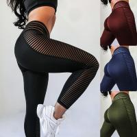 Pantalones de Yoga de malla a rayas de cintura alta, elegantes y cómodos para correr y hacer ejercicio, malla a rayas única, entrenamiento de cintura alta - details 6