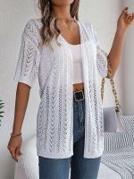 Cárdigan de punto elegante para mujer, a prueba de sol, camisetas huecas de manga corta para primavera y verano - details 8